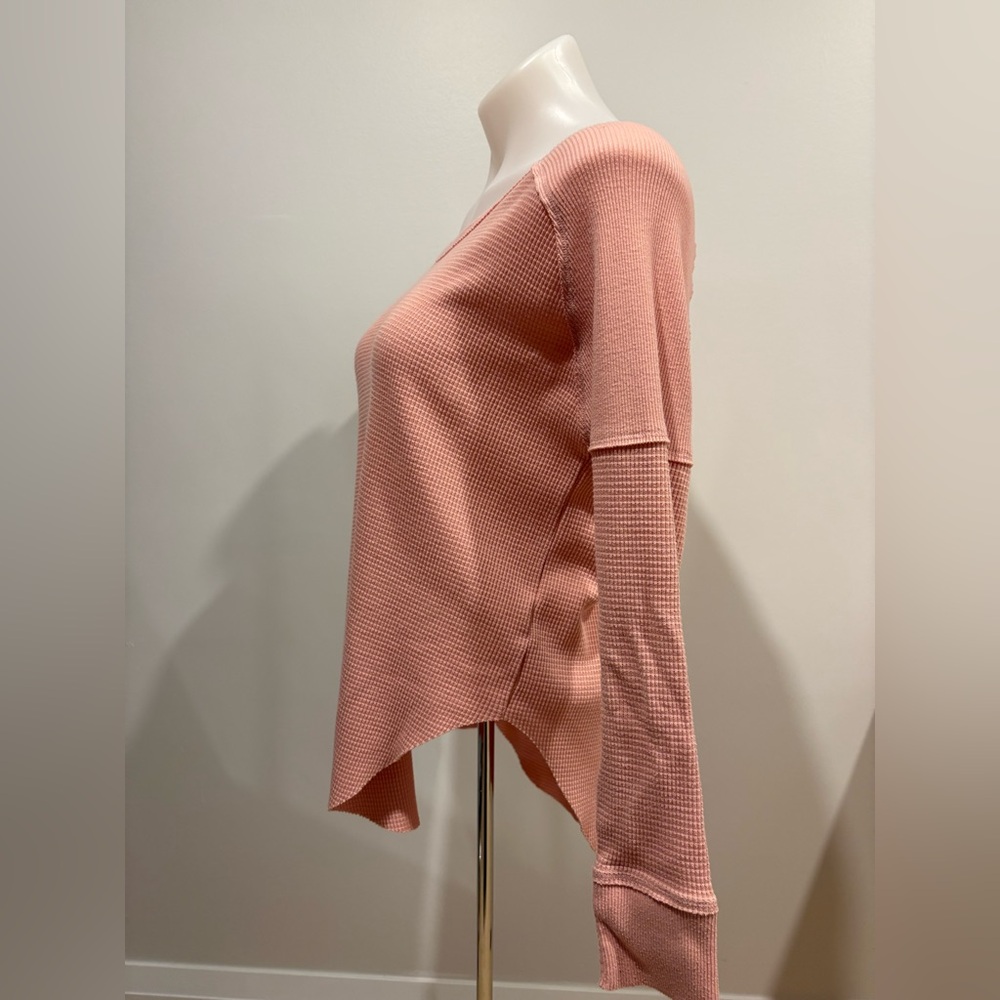TNA Coal Waffle Knit Long Sleeve Oversized tee